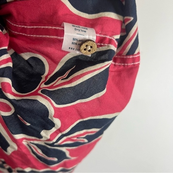 Marine Layer Floral Melrose Popover Polo Tee Medium - Picture 4 of 6